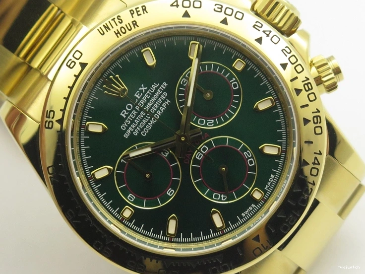 Plated YG 904L 1:1 116508 And SS Case Bracelet Green Clone Edition Dial Best Super A4130 ARF Daytona 0414